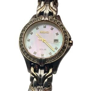 Seiko Solar Women's Watch 28mm Mother of Pearl Like Face - WR - V137-0AH0